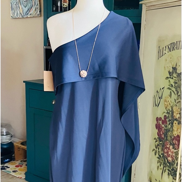 Beautiful Blue One Shoulder Classic Dress XL and NWT - Picture 1 of 12